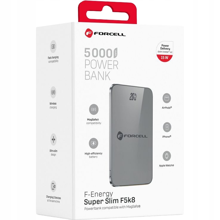 Powerbanka Qi2 pro MagSafe, indukční magnetický Usb-c kabel Forcell