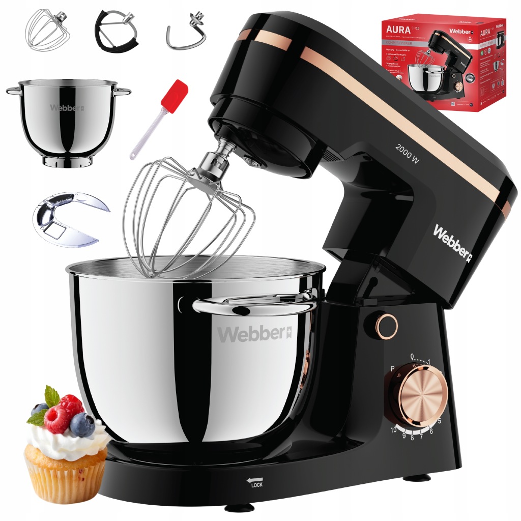 Planetární Kuchyňský Robot Webber SM15 Mixér 2000 W Mísa 5,2 L Multifunkční