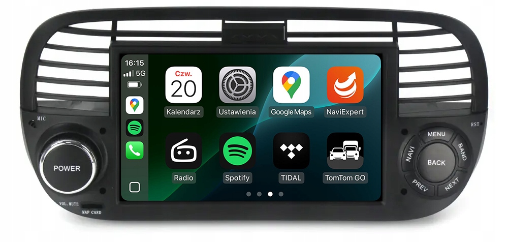 Nejnovější Android Fiat 500 Carplay Rádio Navigace Mapy