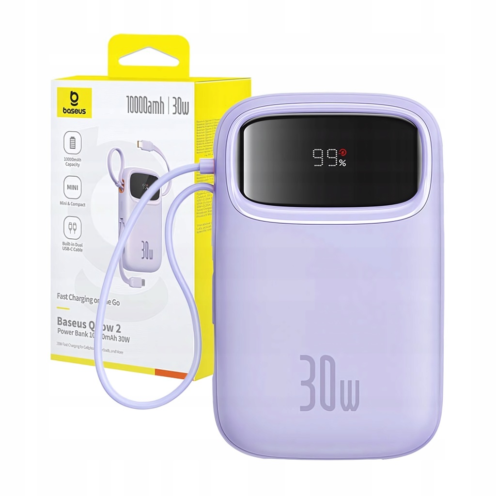 Baseus Powerbanka s rychlým nabíjením 10000 mAh 30 W s 2x Usb-c displejem