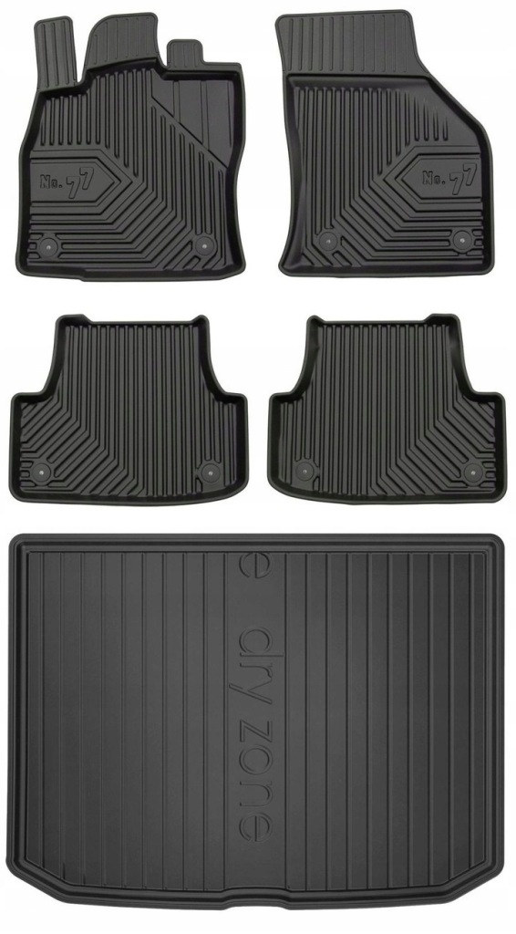 Set 77 Gumové rohože a rohože Audi A3 8V Hatchback 2012-2019 dkz