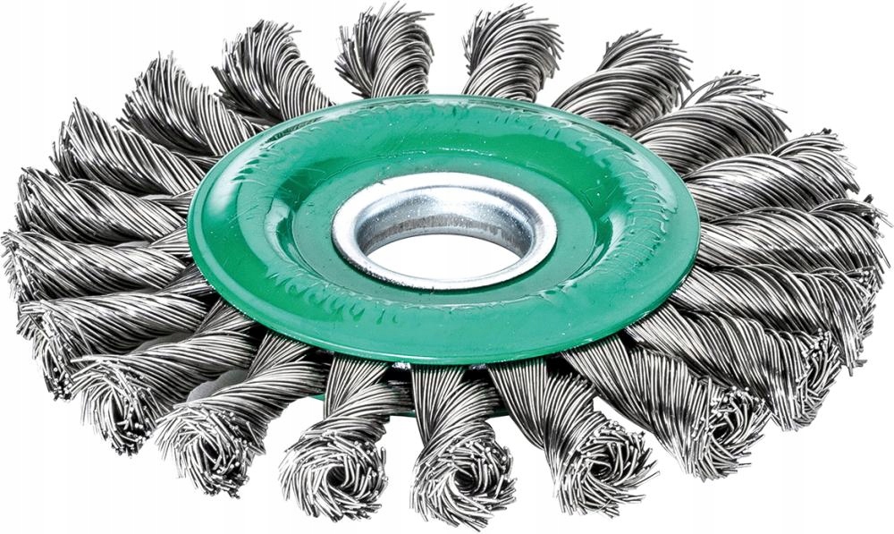 Kartáč kotoučový nerezový 115 x 12 mm, opletený drát 0,5 mm Lessmann