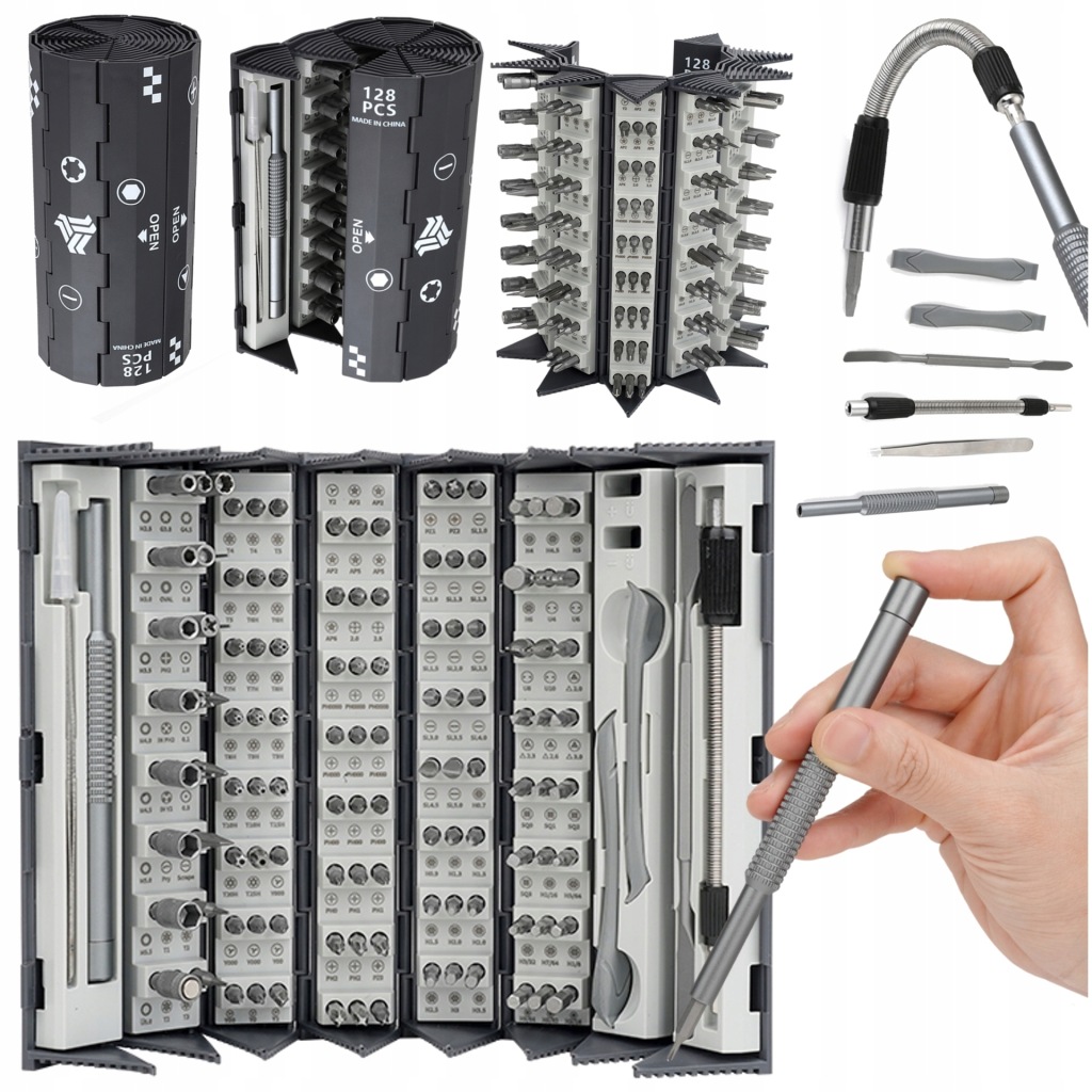 Zdjęcie okazji: ⭐ KOMPLETNY ZESTAW 128w1! Precyzyjne wkrętaki magnetyczne Torx, Hex – Must-Have dla Majsterkowicza.