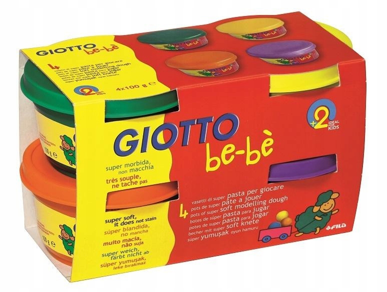 Modelovací Hmota 4 barvy Sada 2 Bebe Giotto 100 g Zajímavá Hračka Lux