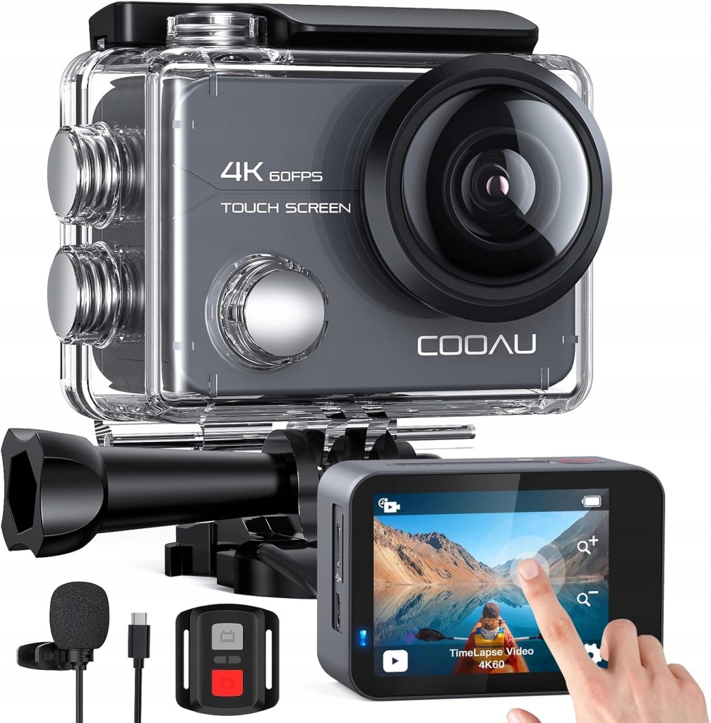 Sportovní Kamera Ip Wifi 4K 20MP Uhd 8xZOOM Mikrofon Pilot Set Příslušenství