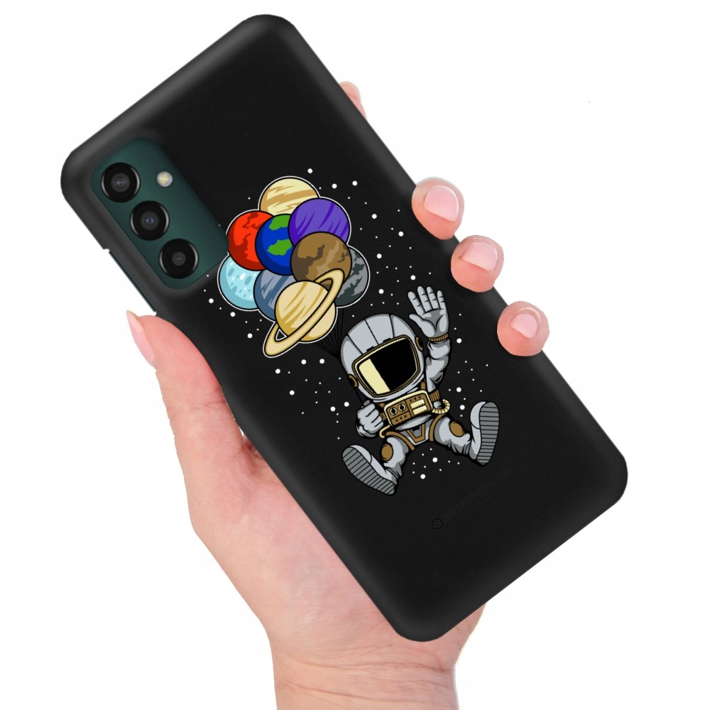Pouzdro Matné Černé pro Samsung M13 4G Vesmír Vzory