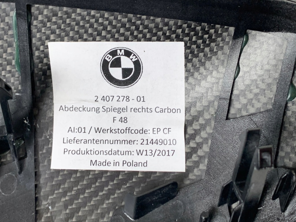 bmw F45 F46 F48 Nakładka Lusterka Carbon 2407278 — zdjęcie 6