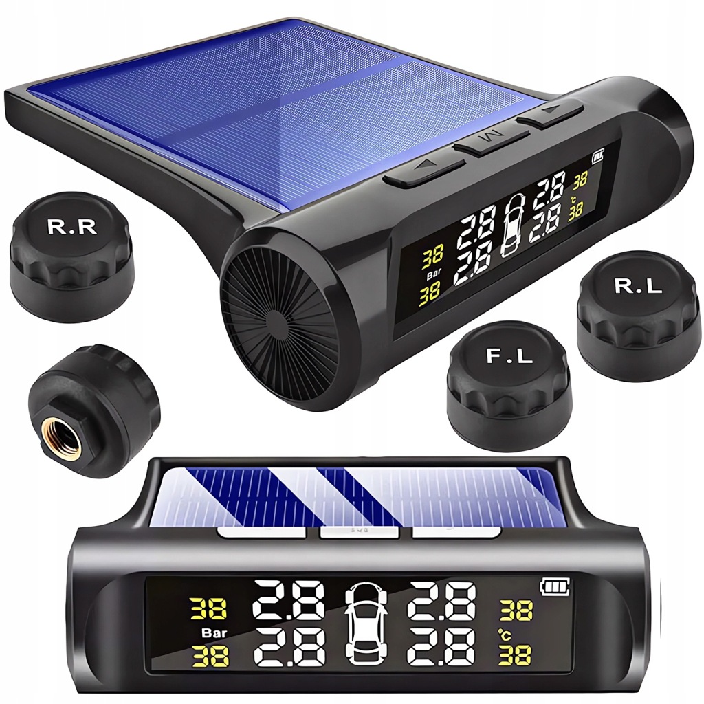 Solární 4x Senzor Tpms Tlaku V Pneumatikách v Kolech Systém Monitorování Smart
