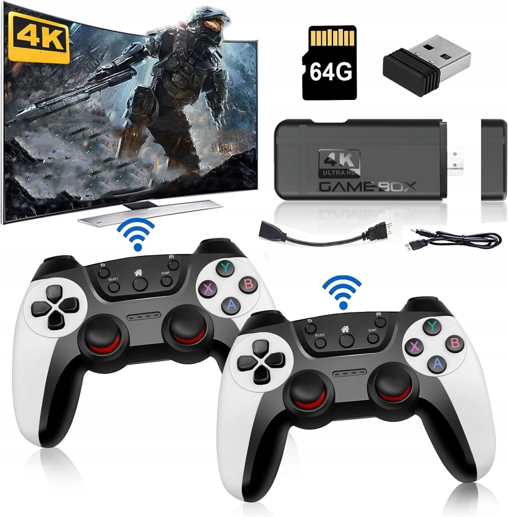 Bezdrátová Retro Tv Konzola Herní Plug And Play 2 Konzoly 30 000 Her 2.4G