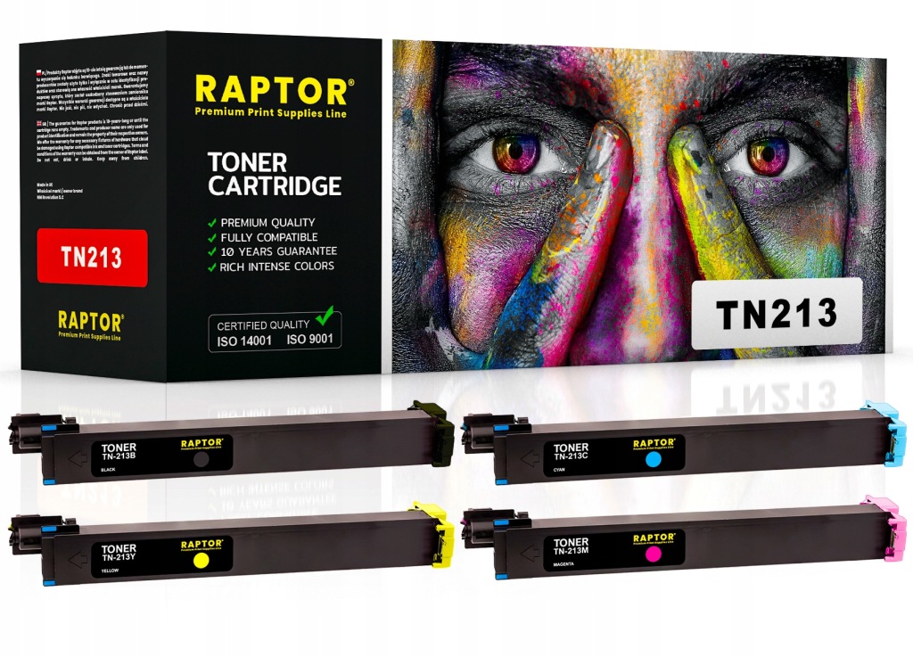 4x Toner Pro Konica Minolta Bizhub C203 C253 TN213