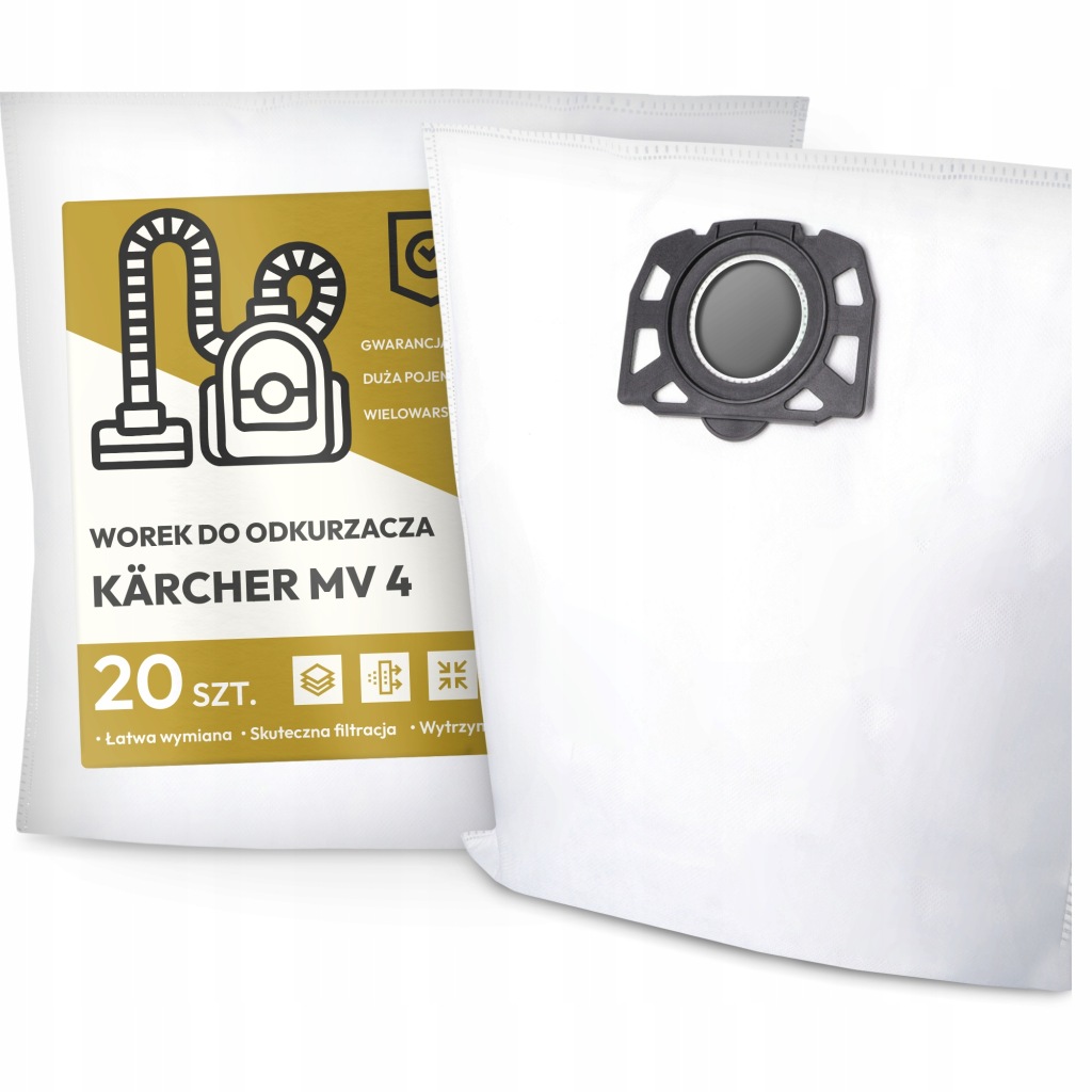 20 x Sáček Do Vysavače Kärcher MV 4 Syntetický Flizelinový Sáčky Pojem G9