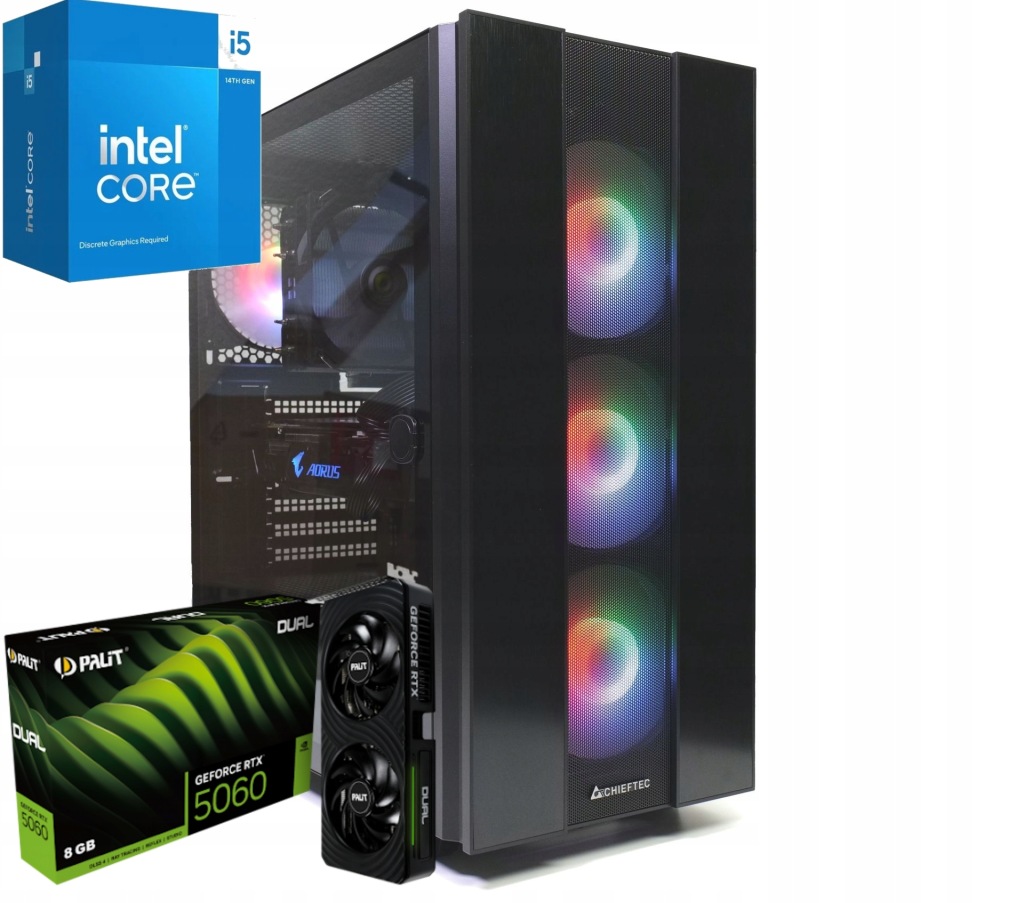 Pc pro hry! i5 14400 32GB Rtx 5060 8GB M.2 Nvme 1TB 1000GB W11PRO Rgb