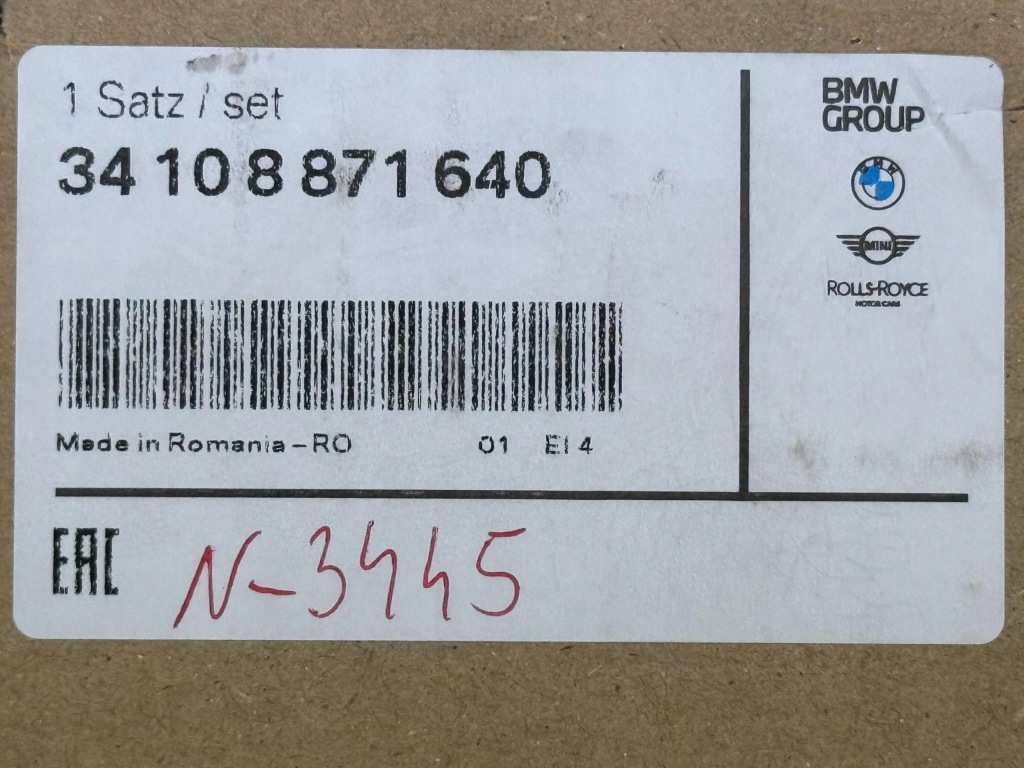 BMW F45 MINI F54 F57 Klocki Hamulcowe Przednie z Czujnikiem Nowe OE 8871640 — zdjęcie 10