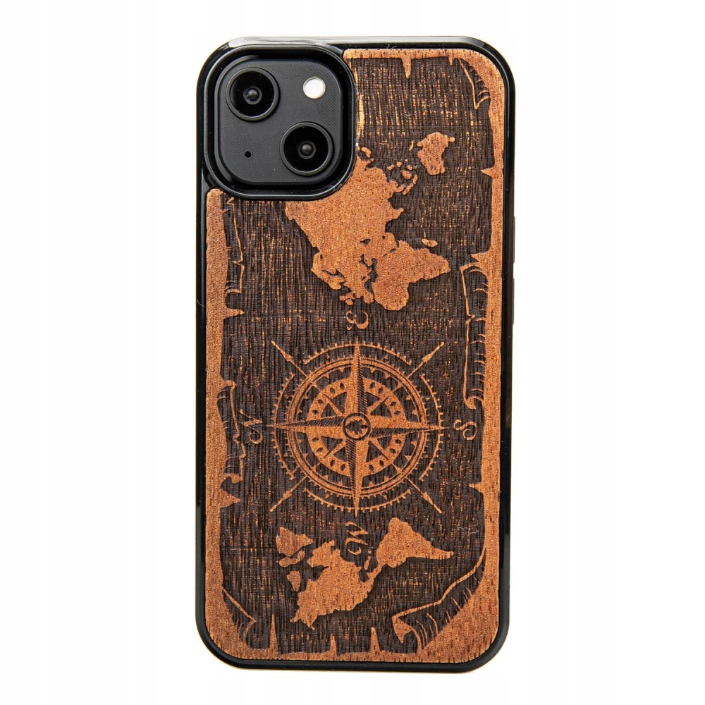 Pouzdro Bewood pro iPhone 15 Růže Větrů Merbau