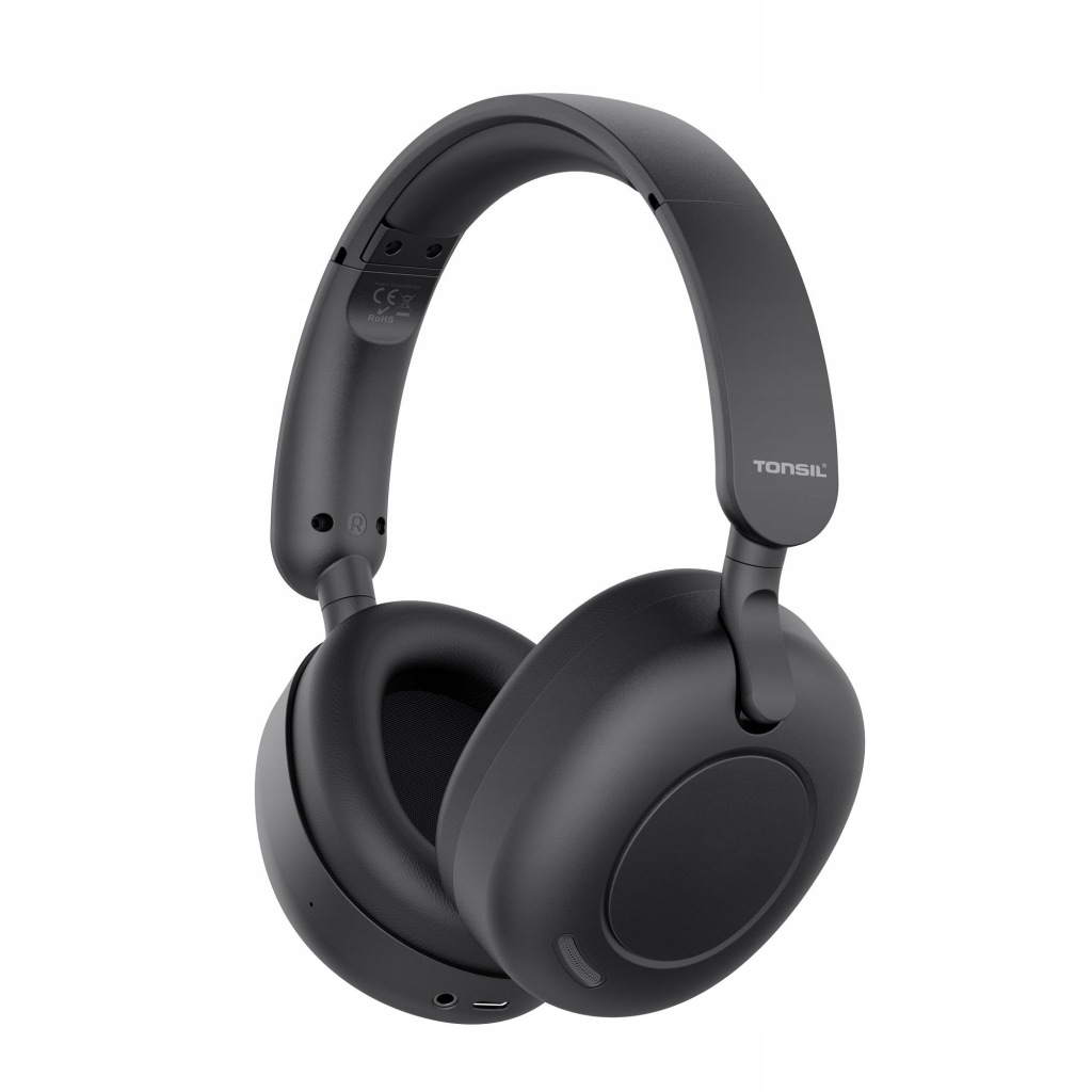 Bezdrátová sluchátka Tonsil R50BT Hybridní Anc Bluetooth do uší Černá