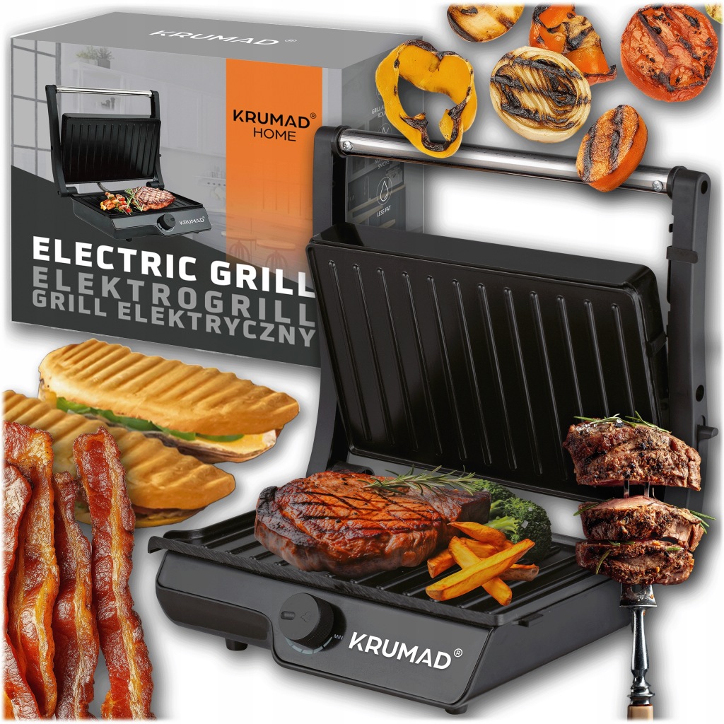 Elektrický Sendvičovač Panini Rozkládací Kontaktní Gril 2000 W