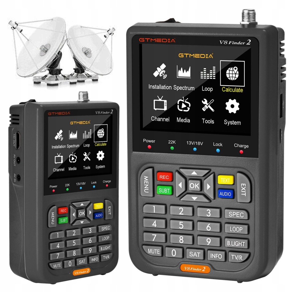 Digitální Měřič Signálu 3.5" LCD Vyhledávač Hvězd V8 Finder2 DVB-S2X