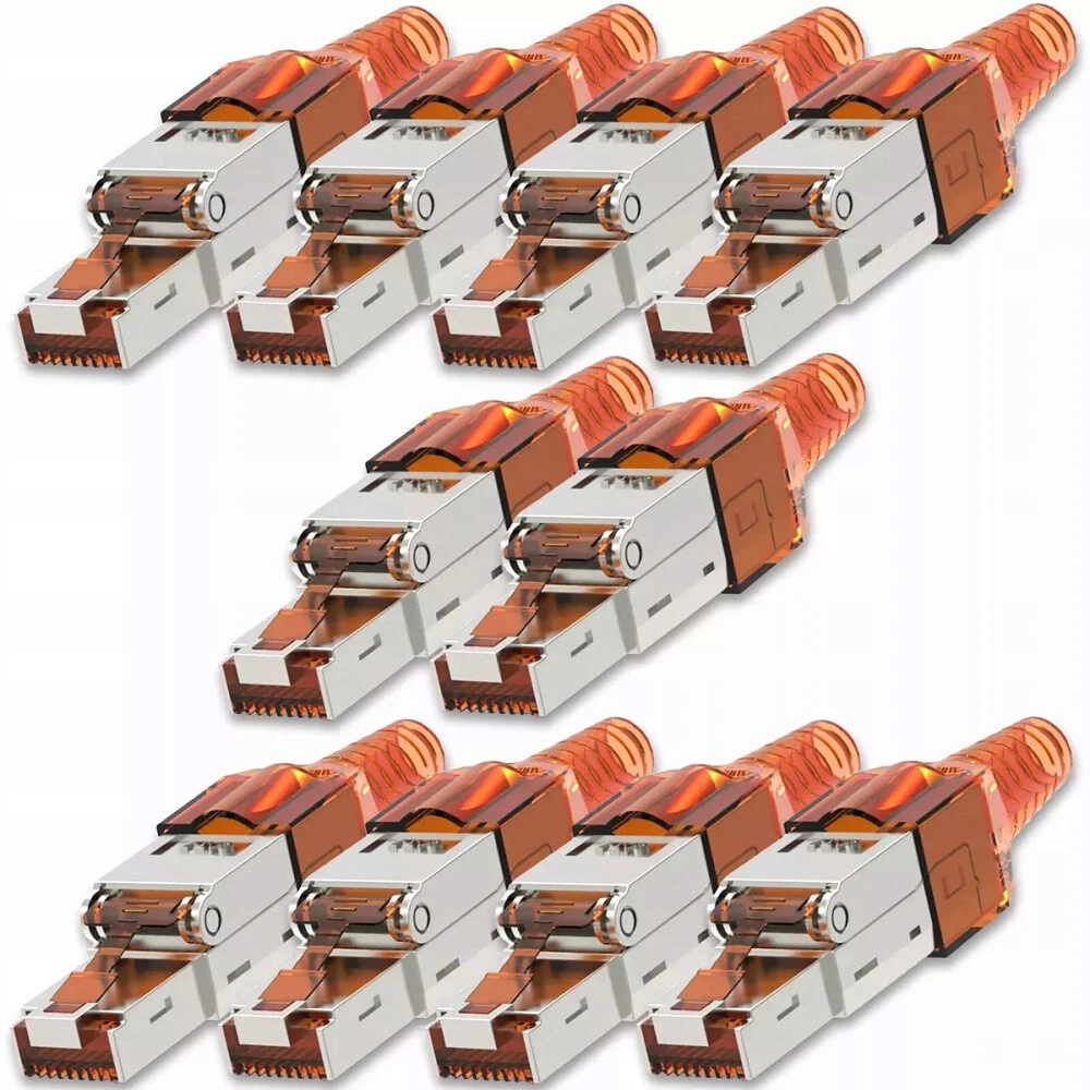 10 Ks Zástrčka RJ45 Stp KAT.6A KAT.7 Beznástrojová