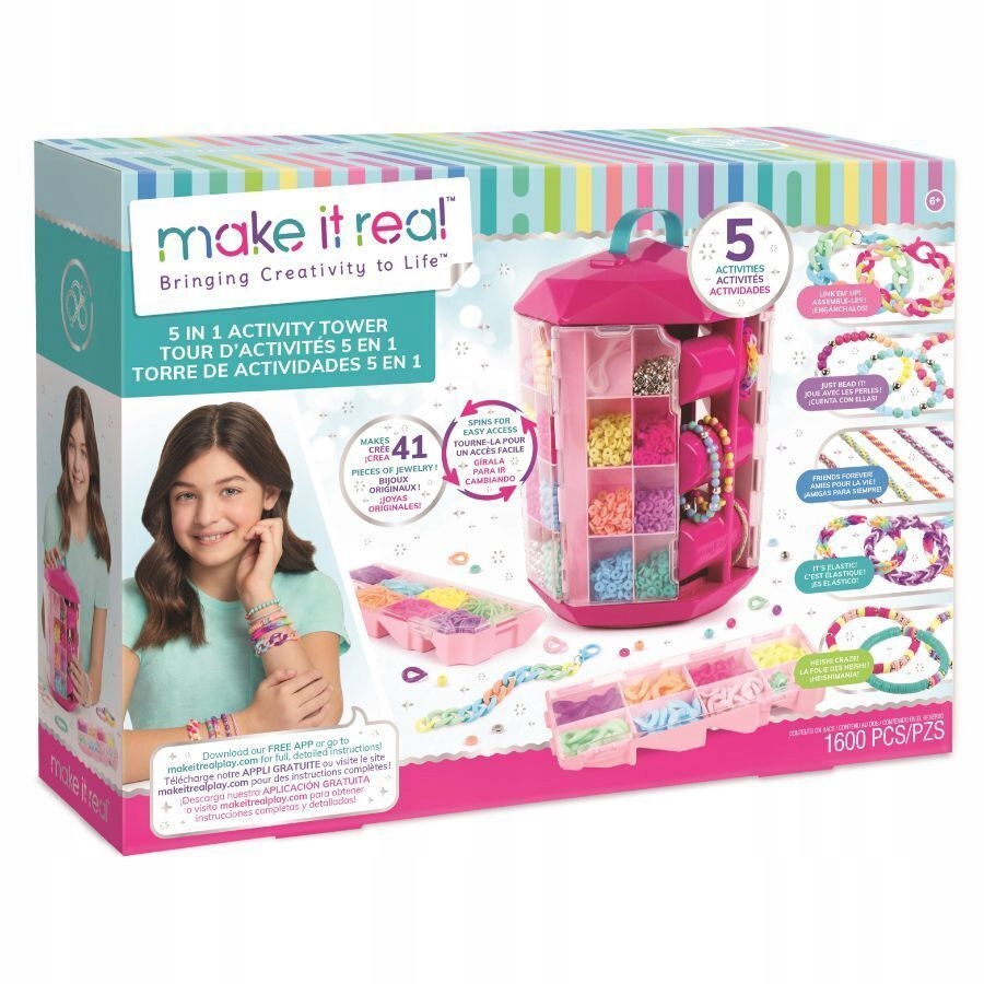 Make It Real 5v1 Activity Tower Dóza s korálky, hračka