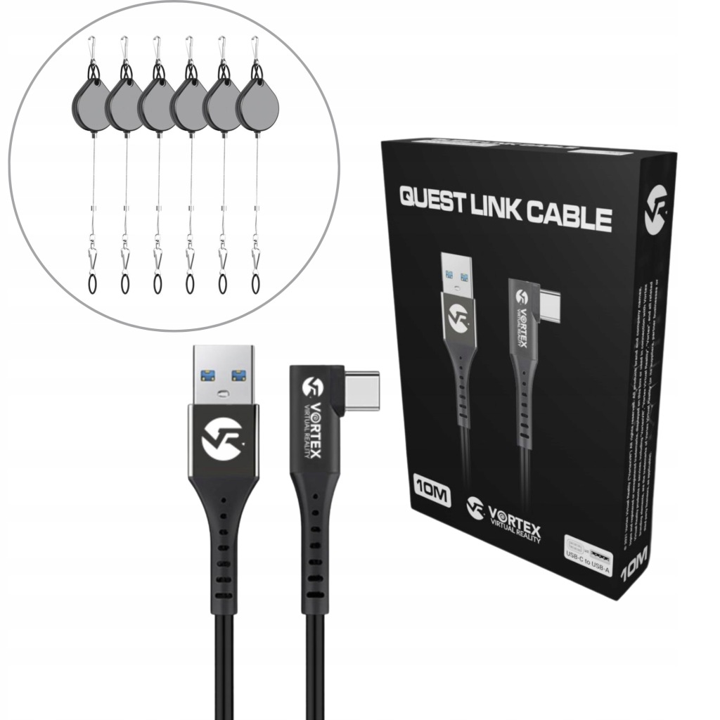 Kabel 10 m Usb-a háčky pro zavěšení kabelu
