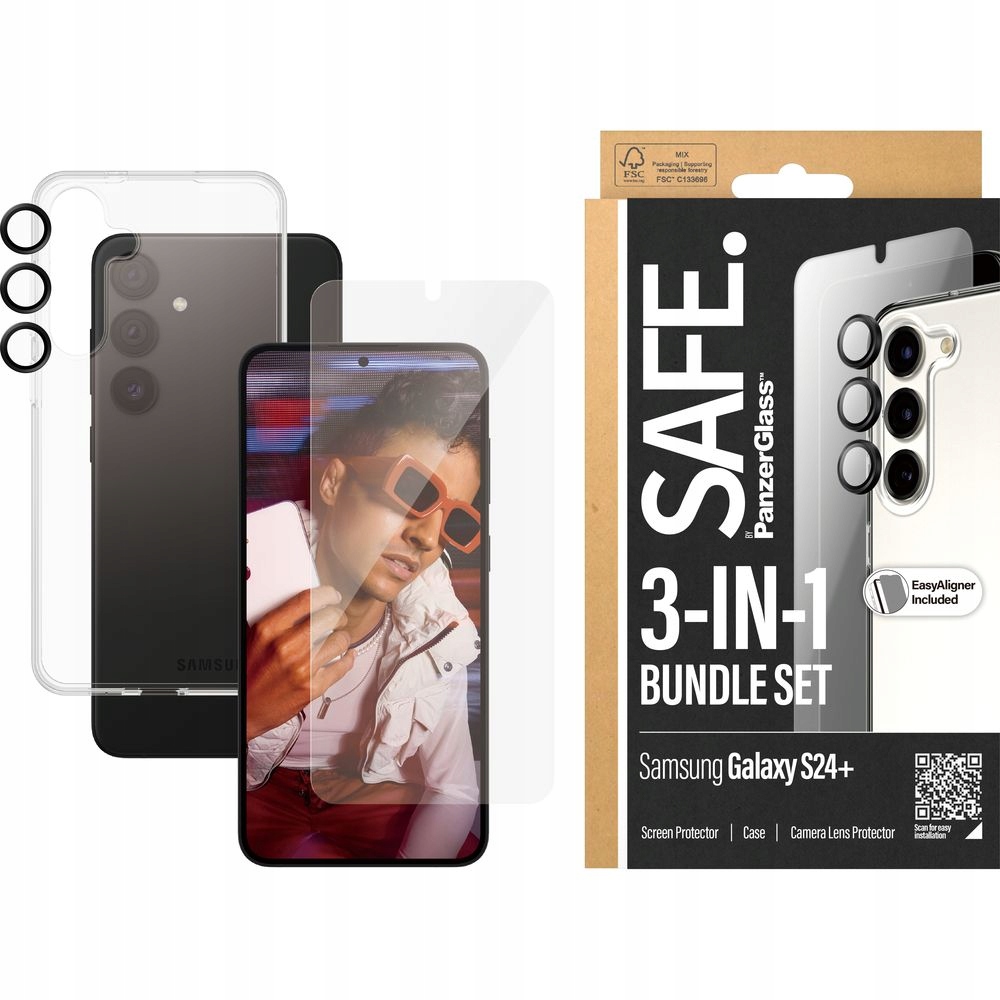 Sada PanzerGlass pro Galaxy S24 Plus, sklo, pouzdro, pouzdro sklo na fotoaparát