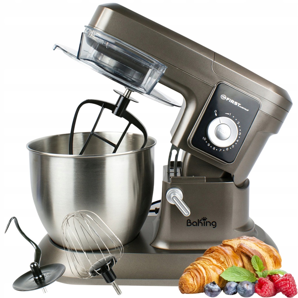Planetární mixér 6,5L 1200W Inox 10 rychlostí kuchyňský robot First Rakousko