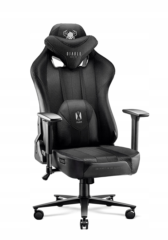 Diablo Látkové herní křeslo X-Player 2.0 Normal Size: Černo-černé