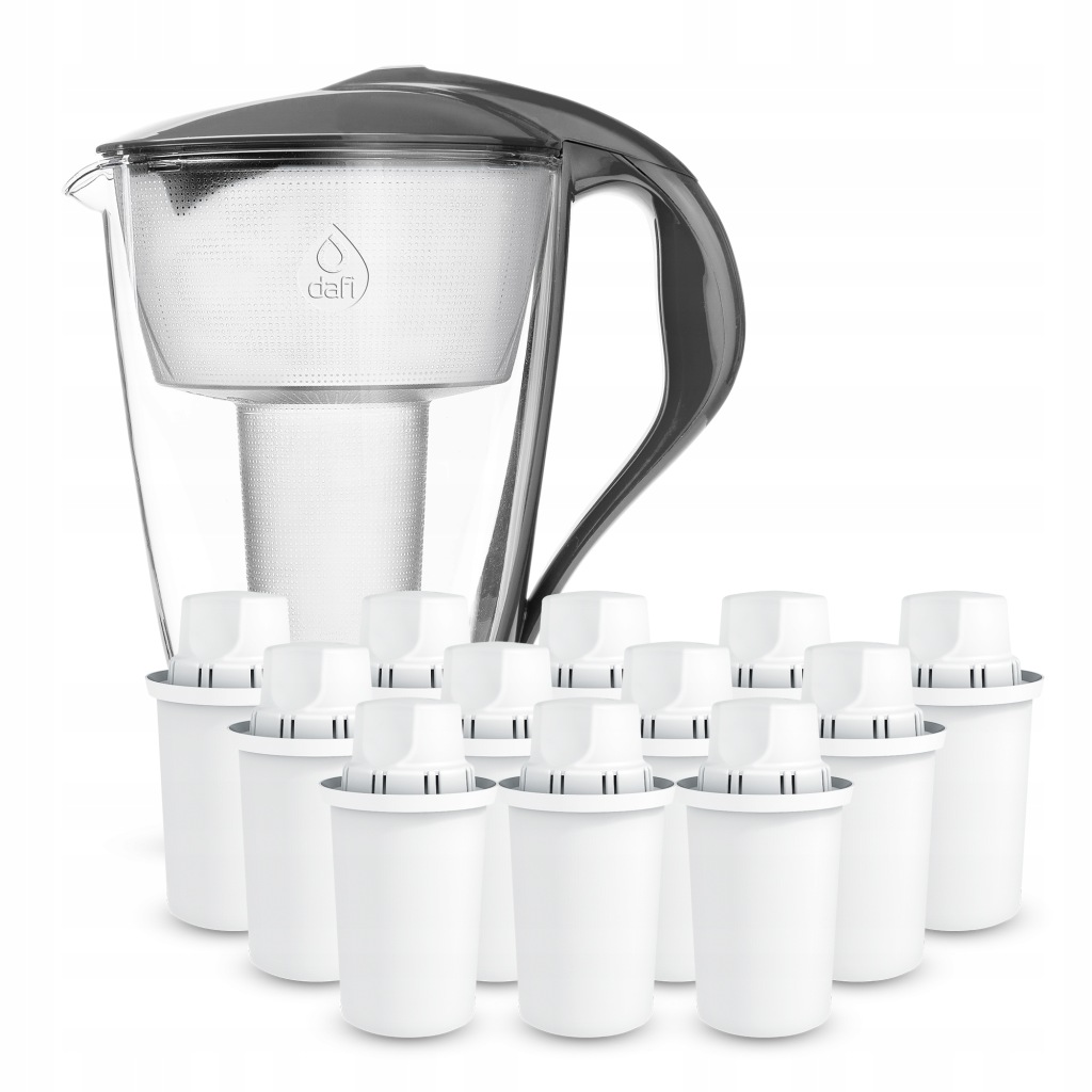 Set Skleněná konvice Dafi Crystal Led 2 l Grafitová 12 náplní Classic