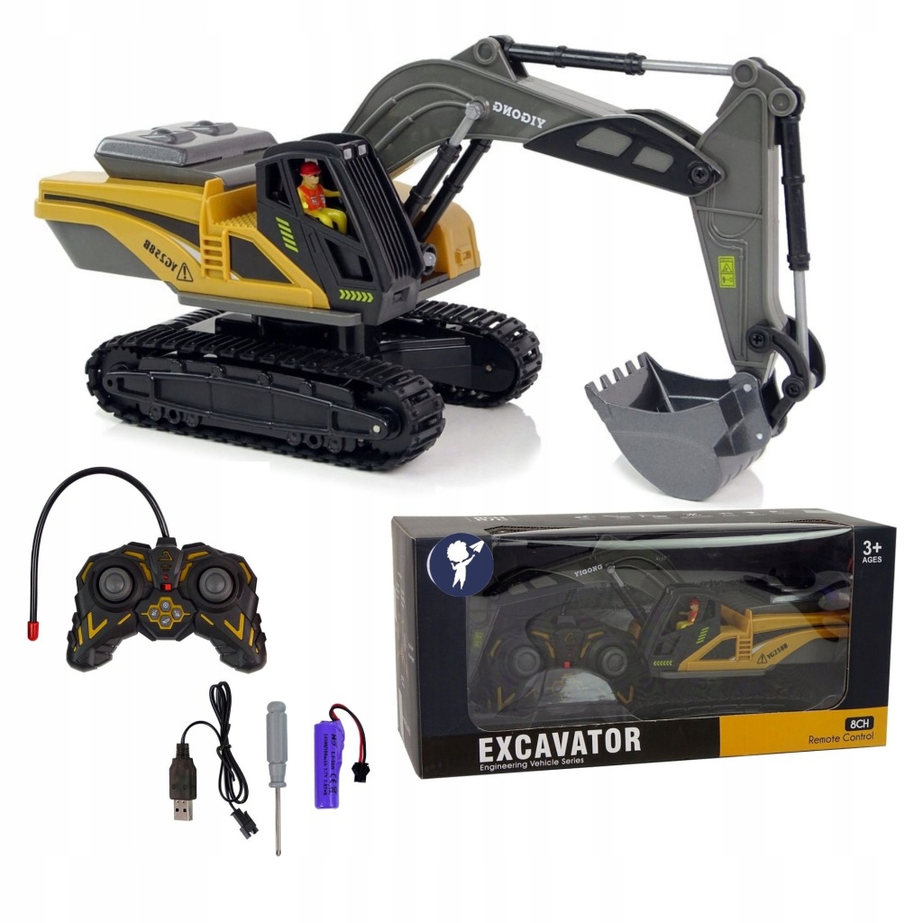 Bagr na dálkové ovládání, velký Rc buldozer, světlo, zvuk, bagr, nabíječka