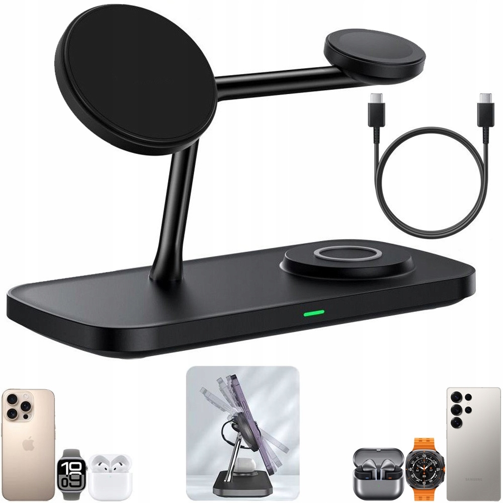 Stanice 3v1 s MagSafe nabíječkou 15W pro Apple iPhone 17/16/15 AirPods Watch
