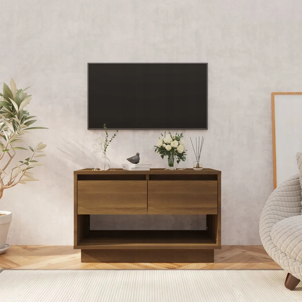 Tv skříňka hnědý dub 70 x 41 x 44 cm kompozitní dřevo Hnědá 812977