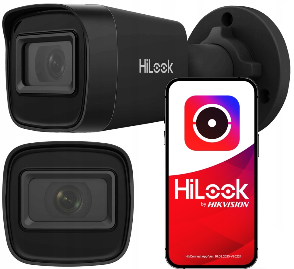 Venkovní Ip kamera 4MPx 2K+ HiLook od Hikvision IPC-B141H-C Black 2.8 mm