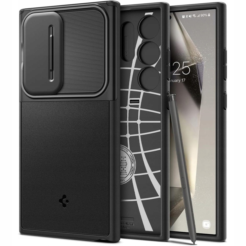 Pouzdro pro Galaxy S24 Ultra, Spigen Optik Armor, pouzdro s krytem objektivu