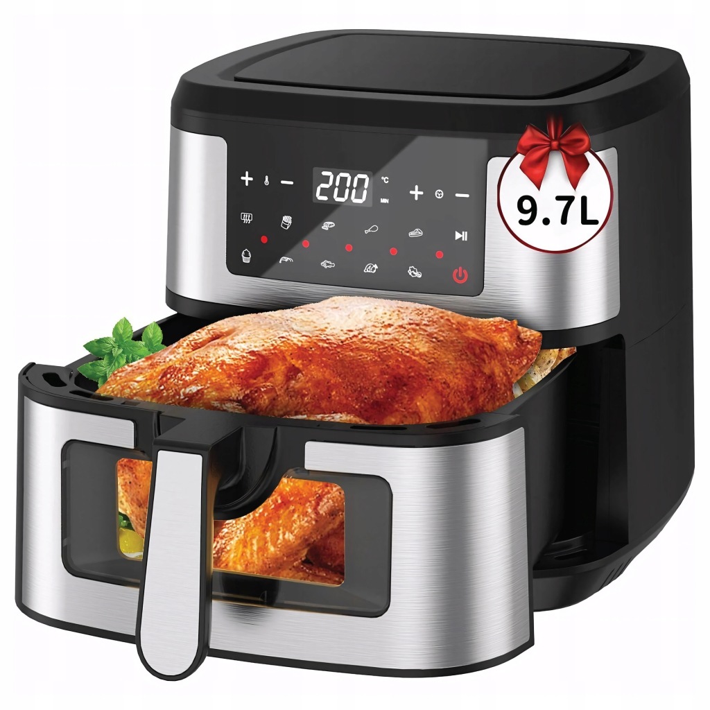 Fritéza bez tuku 9.7 l Air Fryer 1600 W Velká 10 programů Dotyková