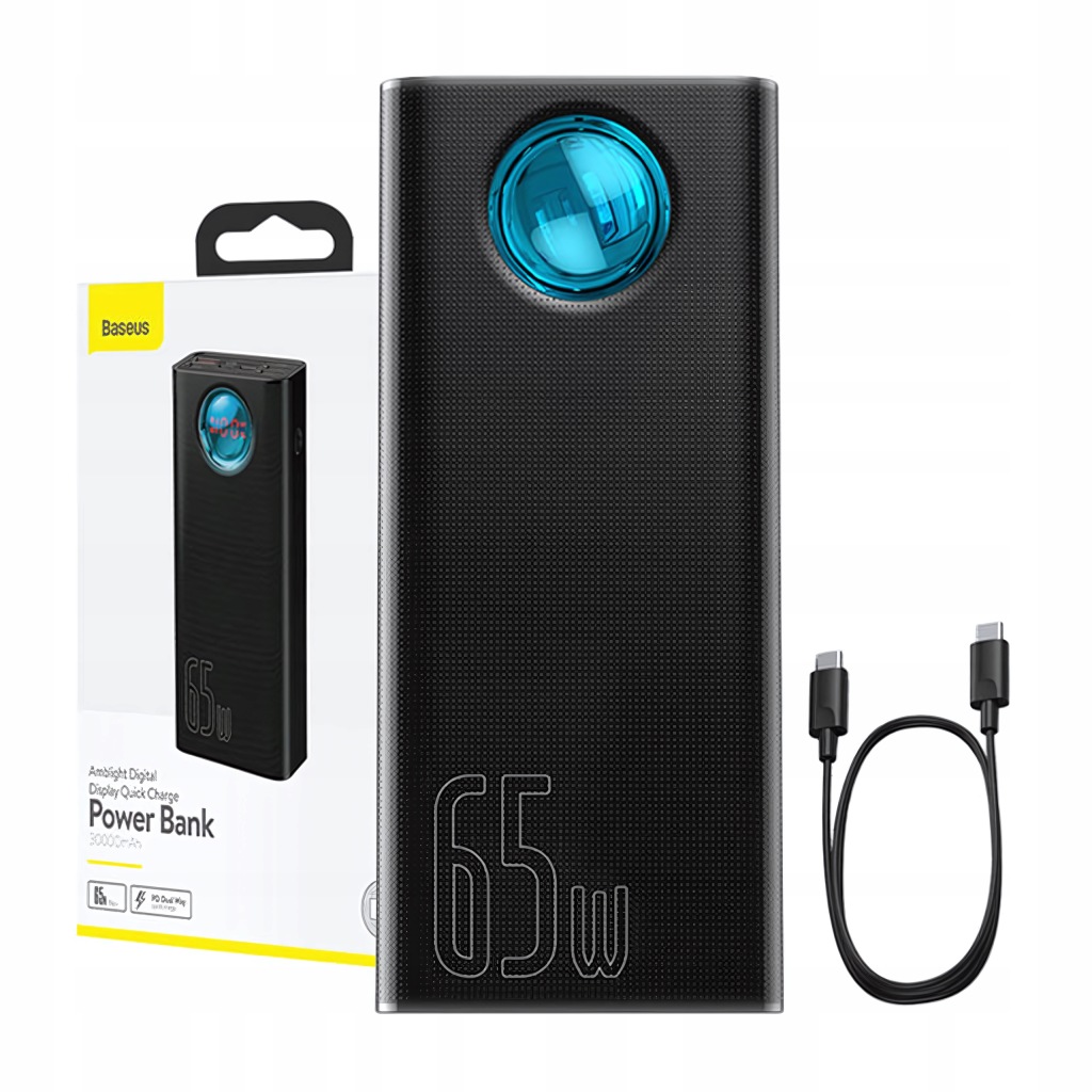 Powerbanka Baseus 30000mAh 65W 5x Usb Usb-c 5A Qc 3.0 Bezpečný displej