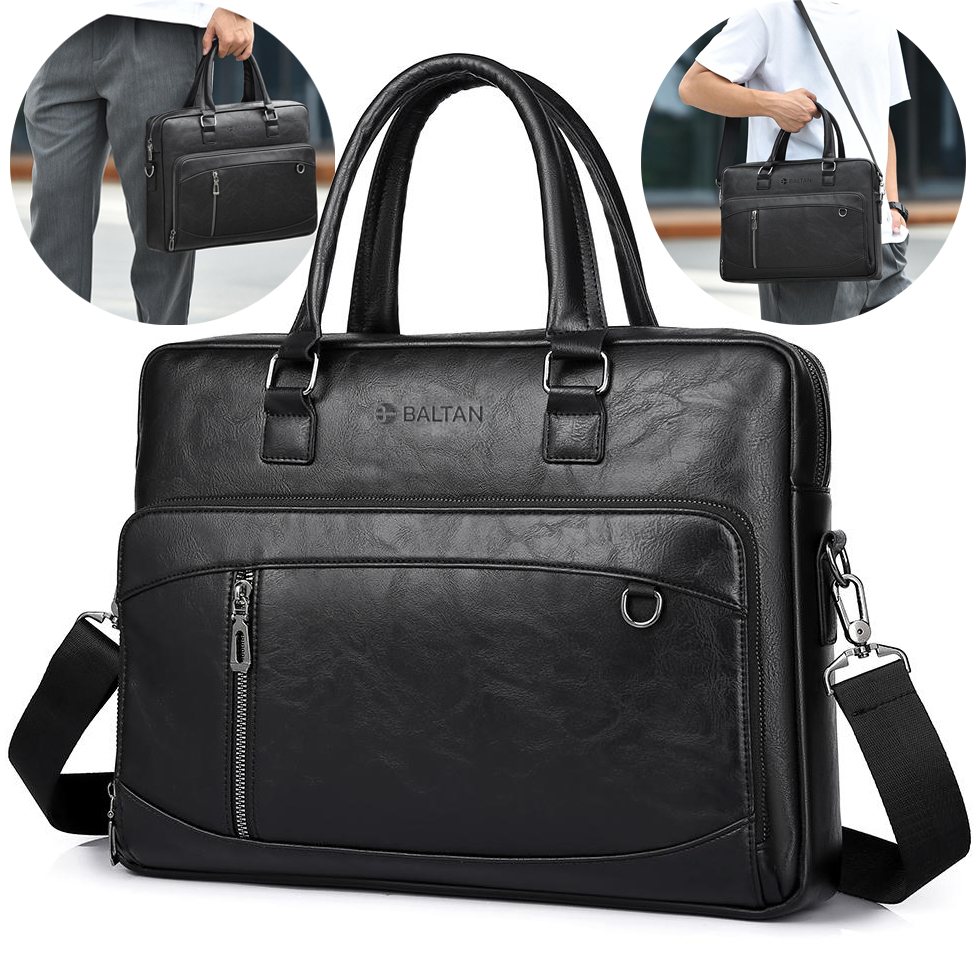 Aktovka Pánská Obchodní Taška Baltan Office Eco Kůže Na Notebook 15,6''