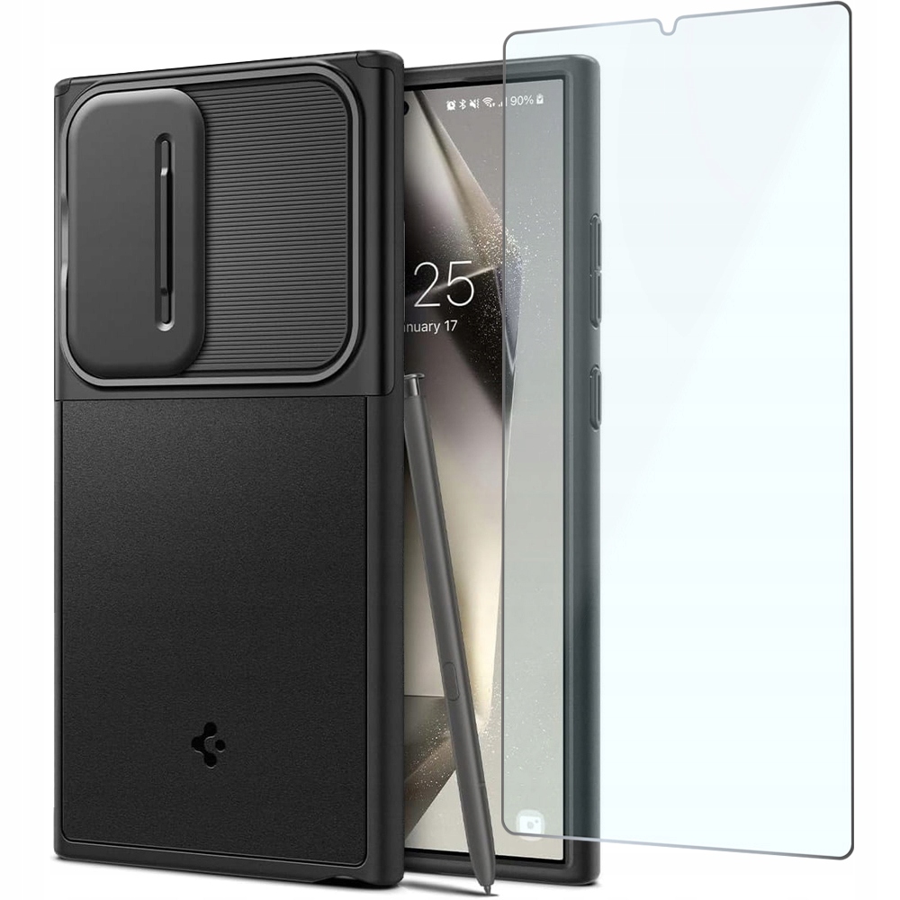 Pouzdro Spigen pro Galaxy S24 Ultra, robustní pouzdro s krytem objektivu sklo