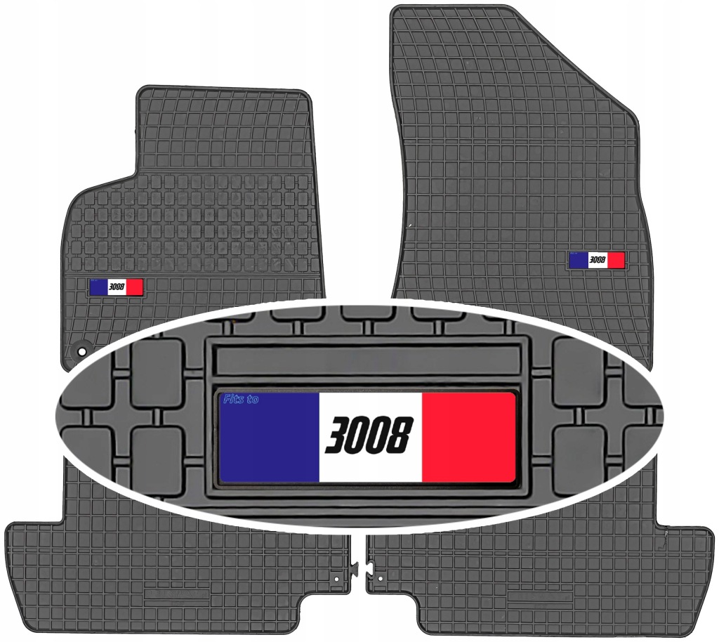 Peugeot 3008 2009-2016 Gumové autokoberce Emblemat