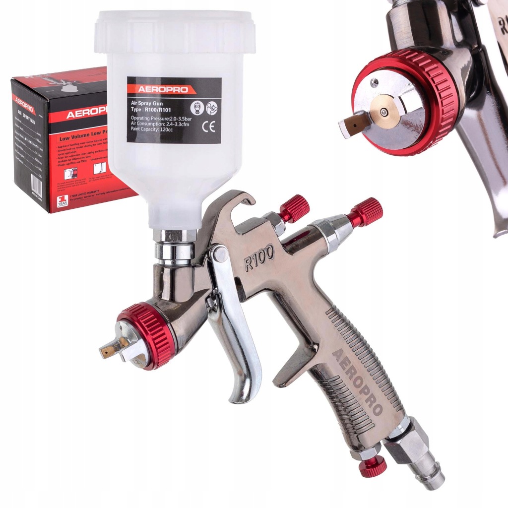 Lakovací pistole Mini Lvlp Tryska 1,2 mm Aeropro 67-92 l/min pro malty