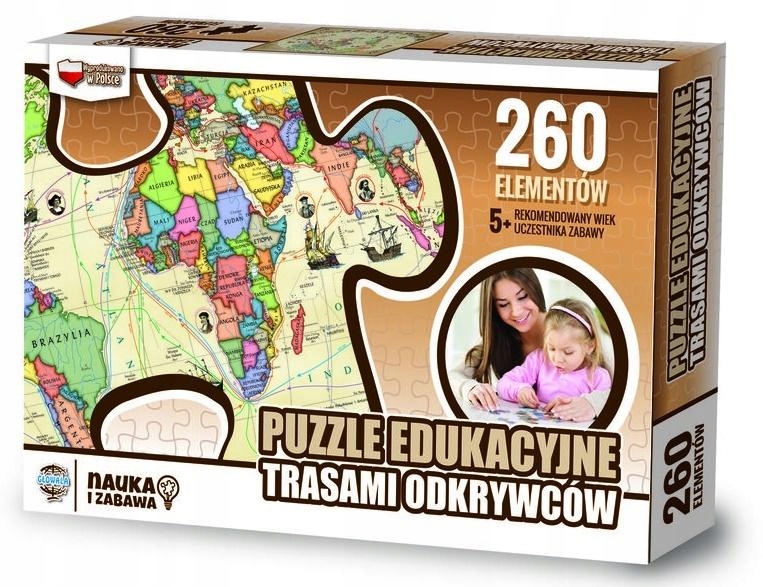 Logická Skládačka Puzzle Manuální hra 260 dílků Trasy objevitelů