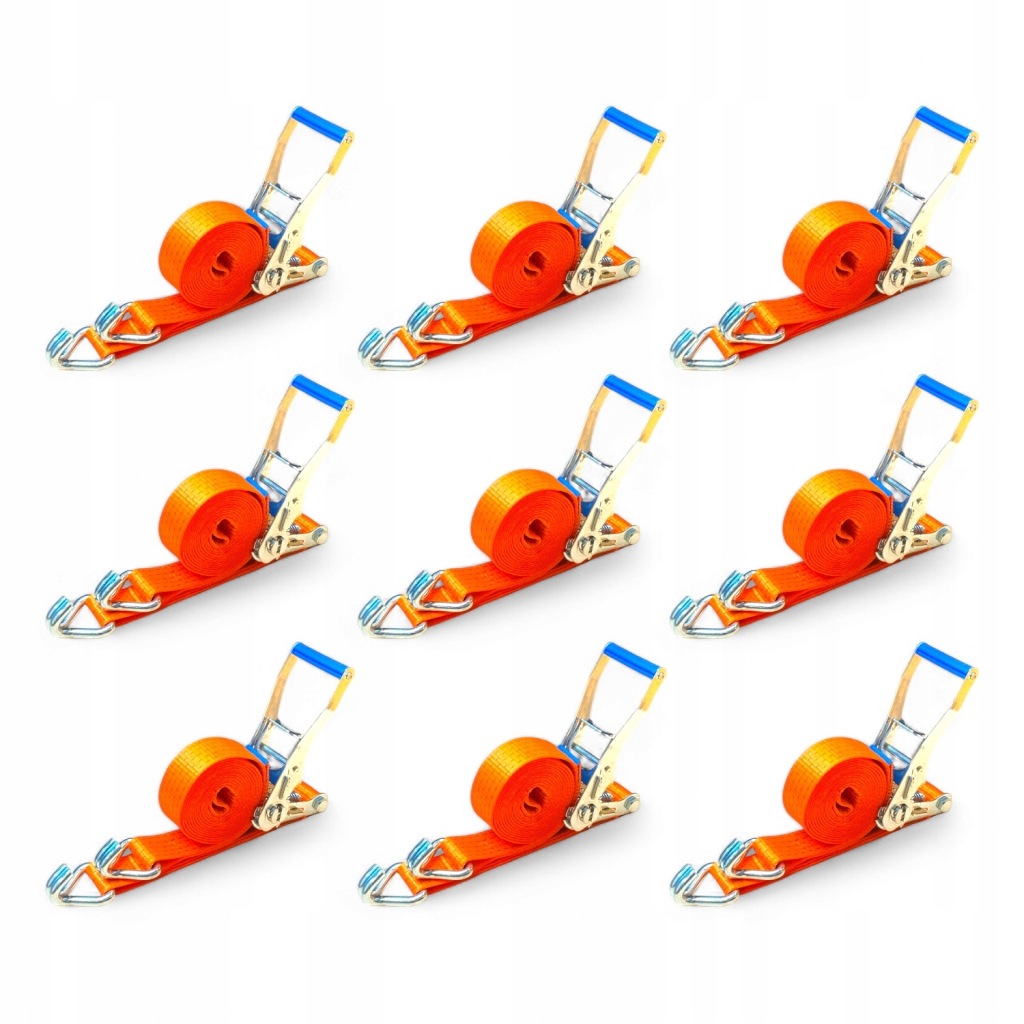 15x Originální Přepravní pásy 4m/5T/50mm s napínákem Polský Výrobek Tuv