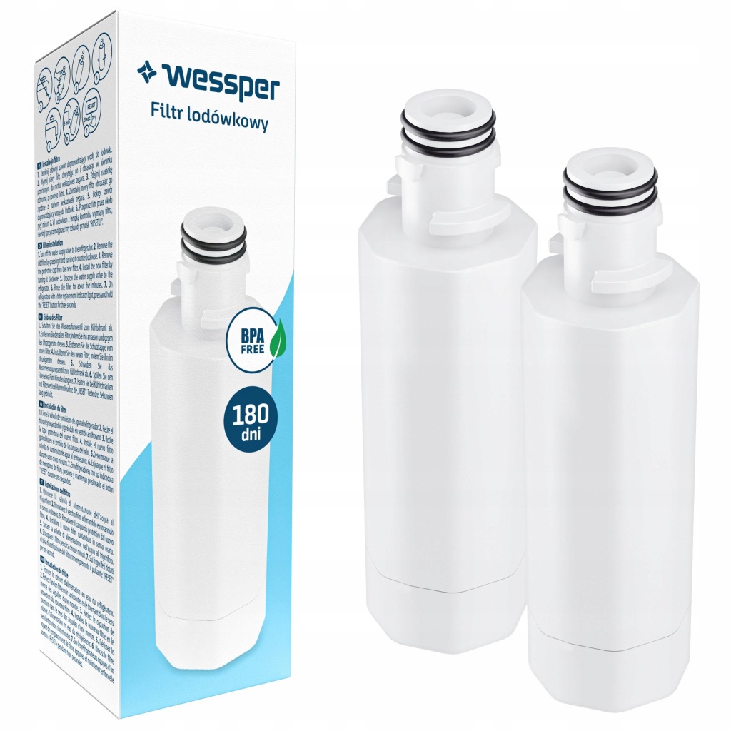2x Vodní filtr Wessper do chladničky Lg náhradní LT1000P ADQ747935