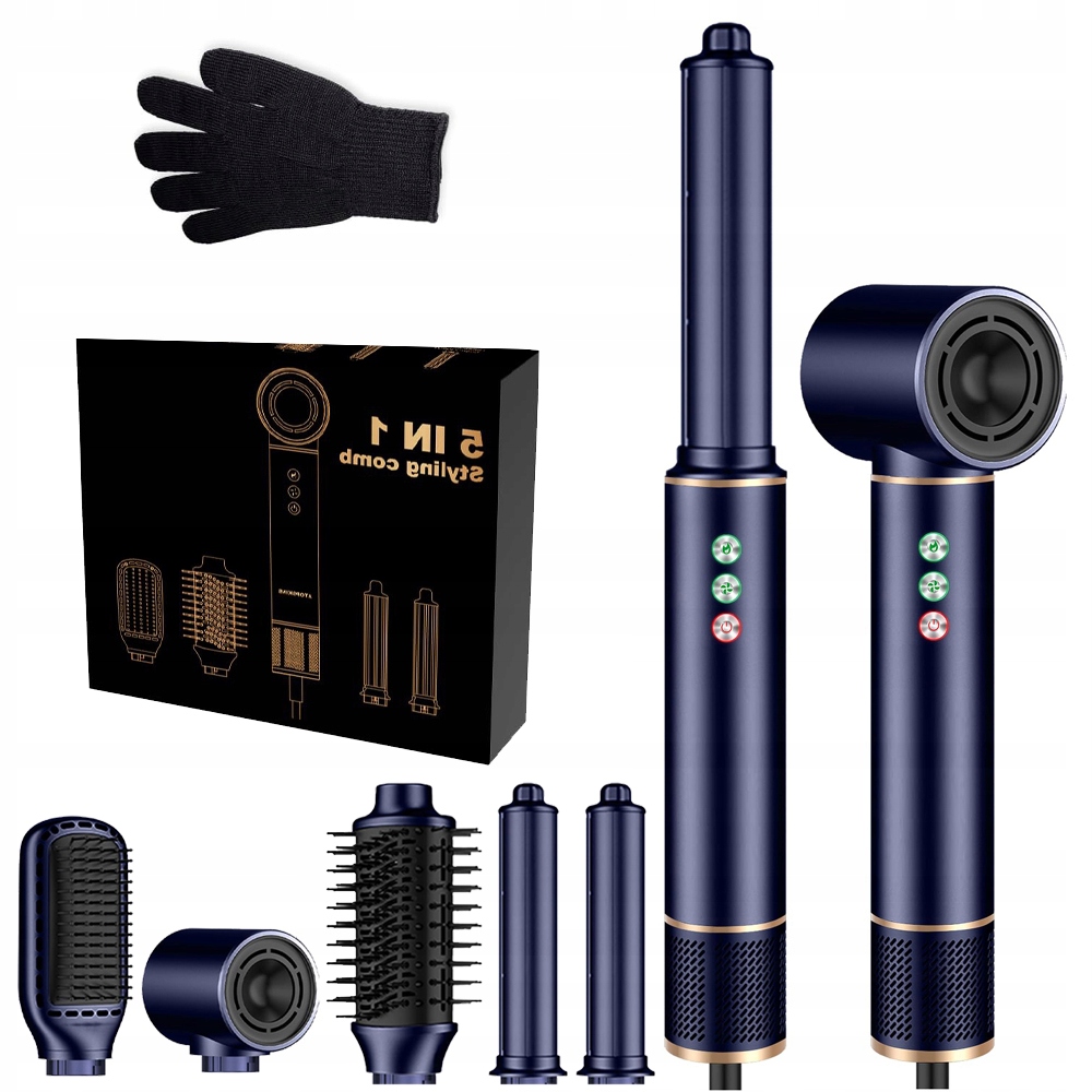 110000RPM Sušička na vlasy Kartáč na vlasy Rotační 5v1 Ionizační sada