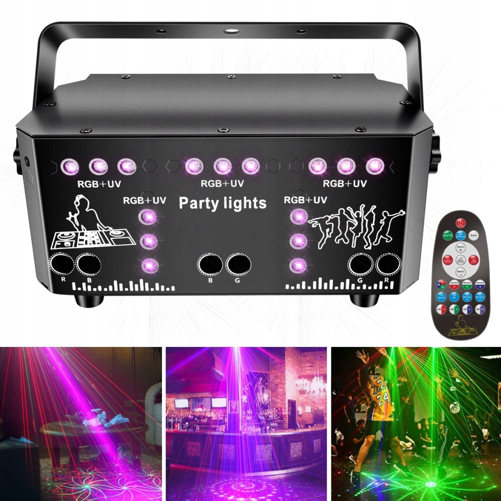 Laser Disco 21 Oči Rgb DMX Dálkové ovládání 230V