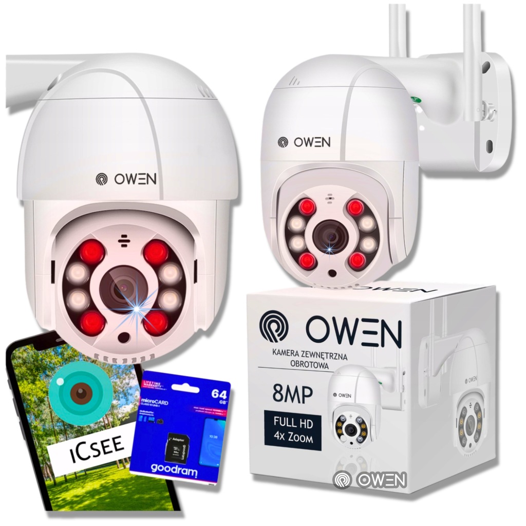 Otočná Venkovní Kamera 8MPx 4K Ultra Hd Ip WiFi 4xZOOM Detekce 8MP