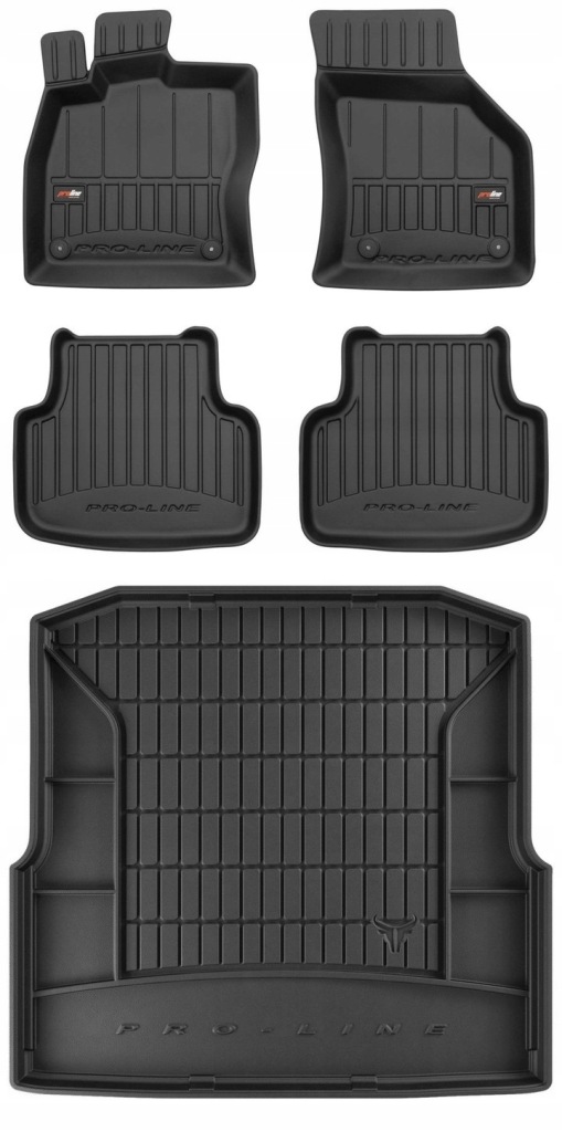 Set 3D gumové rohože Škoda Octavia 3 Kombi 2012-2019 bw