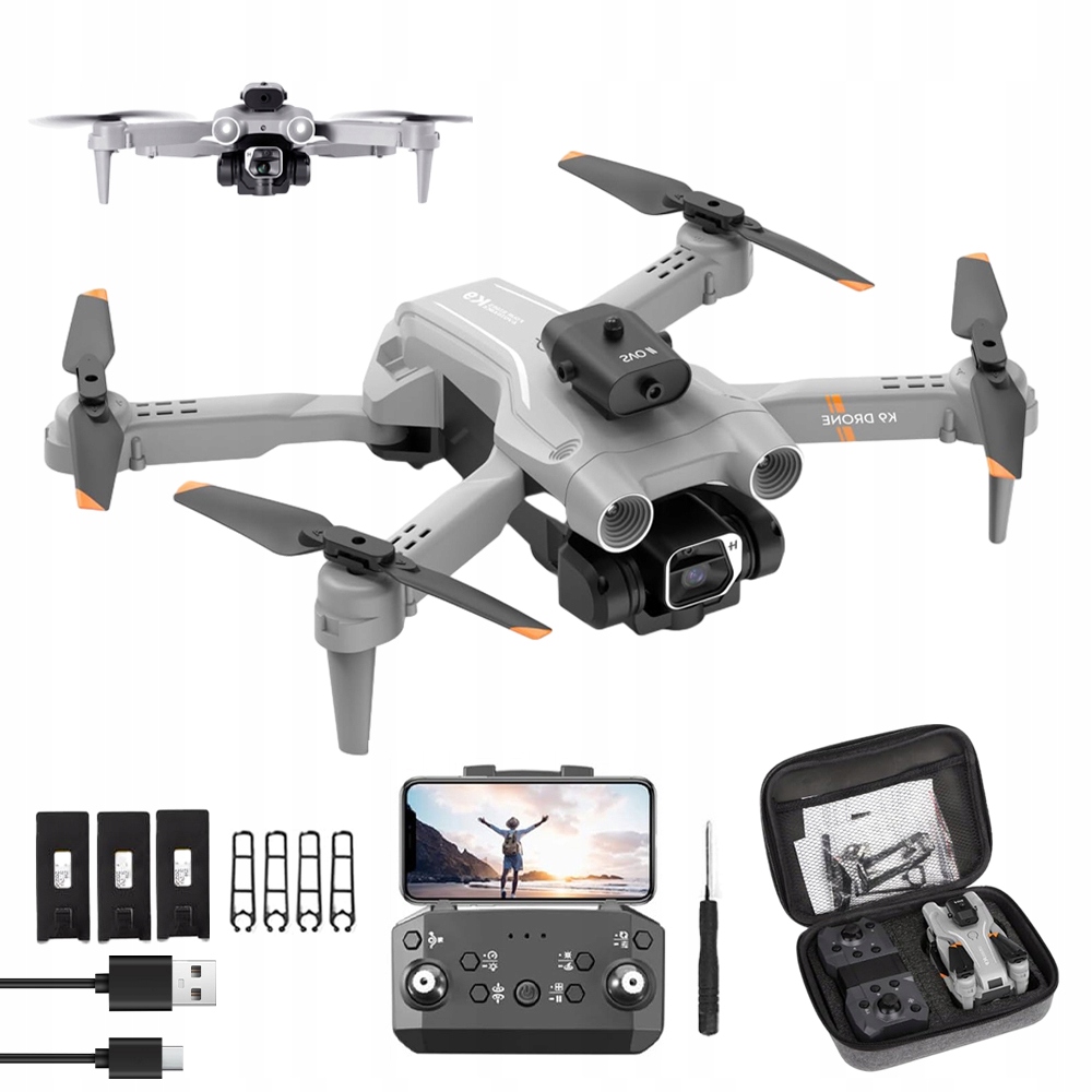 K9 Dron Hd Pro Návrat Jedním Kliknutím, Vyhýbání Se Překážkám Vznášení S 3 Bateriemi
