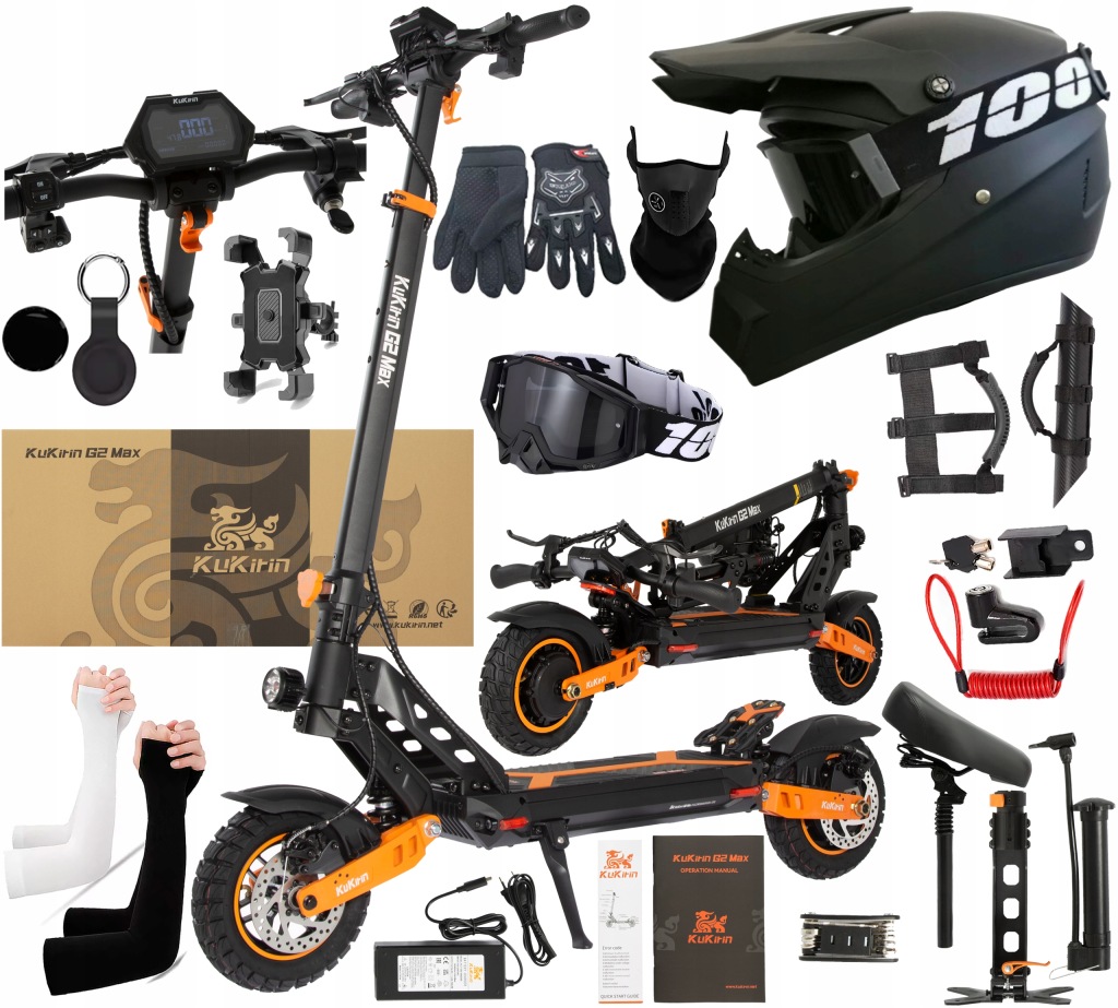 KuKirin G2 Max Skládací 1200W 48V 20.8AH 55KM/H 70KM Terén +9 Dárek Pl