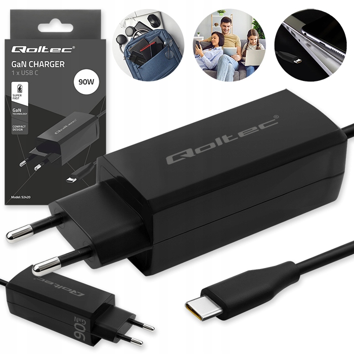 Síťová nabíječka 90W GaN SuperFast Pd 5-20V Usb-c 3.1 pro MacBook Notebook