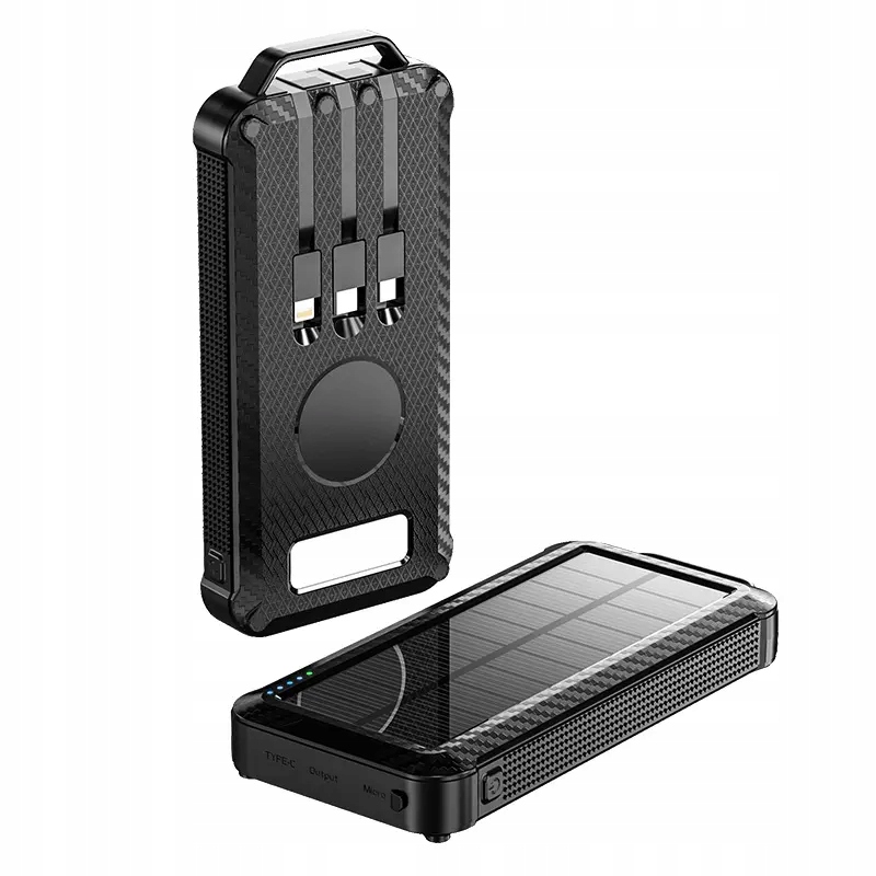Bot Solární powerbanka SP4 1 panel 10000mAh s kabely černá